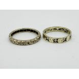 9ct white gold eternity ring together with a white metal eternity ring
