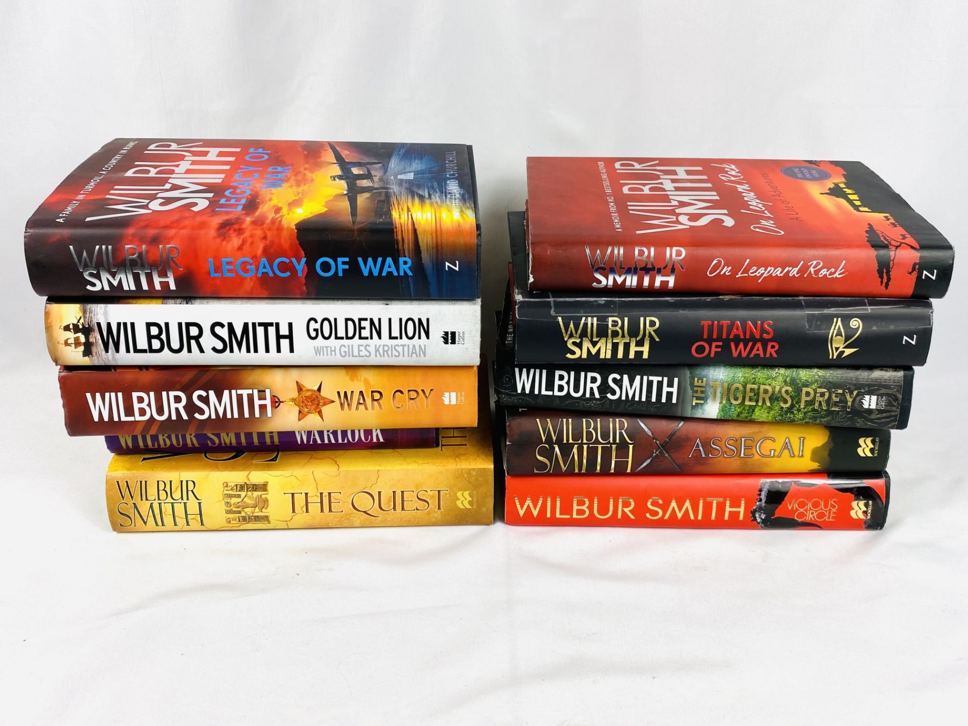 Ten Wilbur Smith first edition hardback books