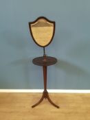 Mahogany shield shaped washstand mirror