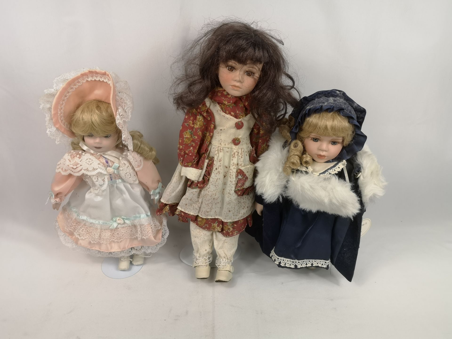 Ten collectors dolls