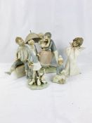 Five Lladro and Nao figurines