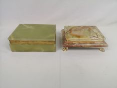 Two onyx boxes