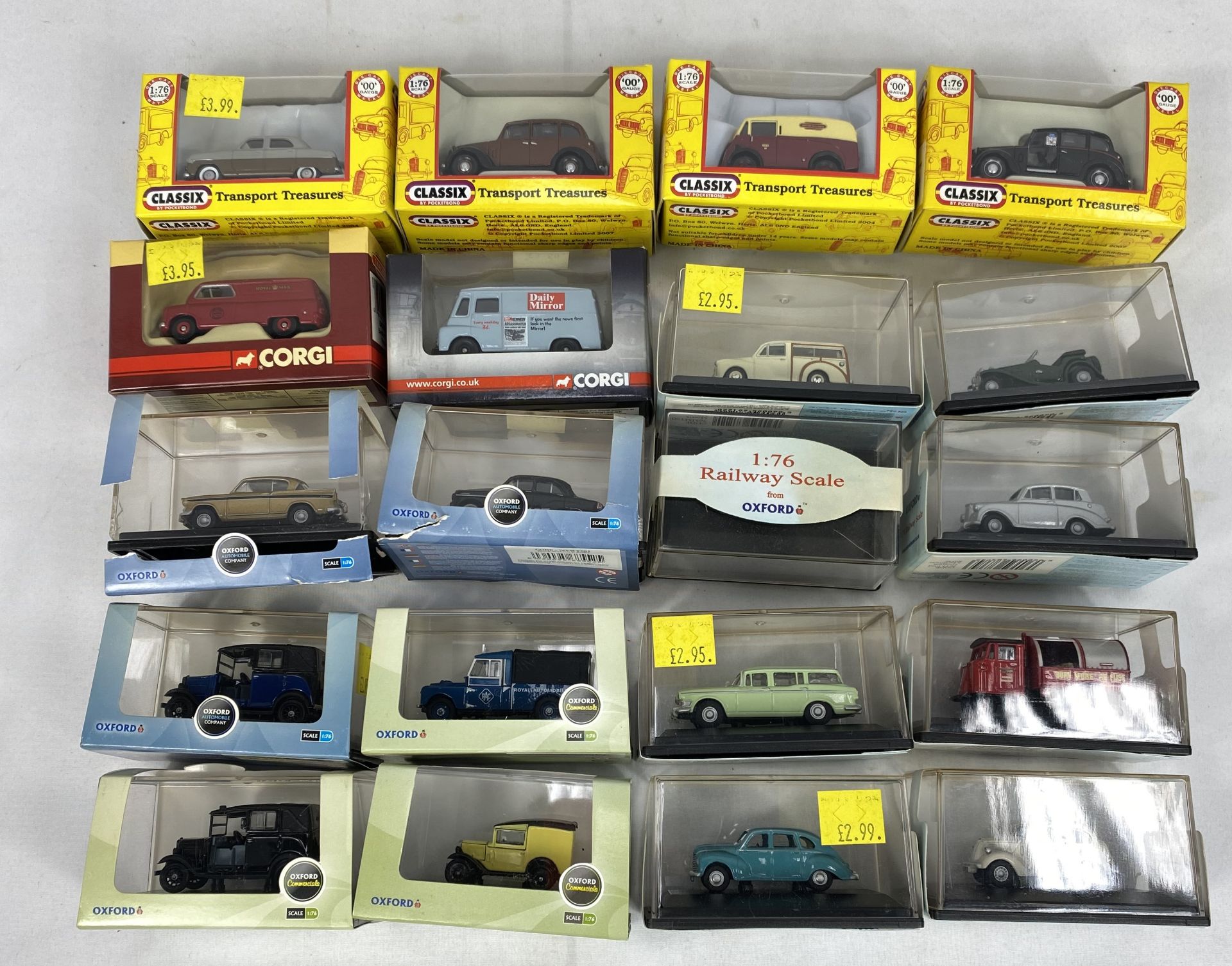 Fourteen Oxford scale model vehicles together with 6 others