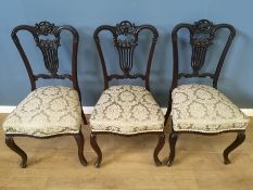 Three mahogany dining chairs