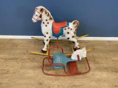 Triang rocker, together with a tin plate rocking horse