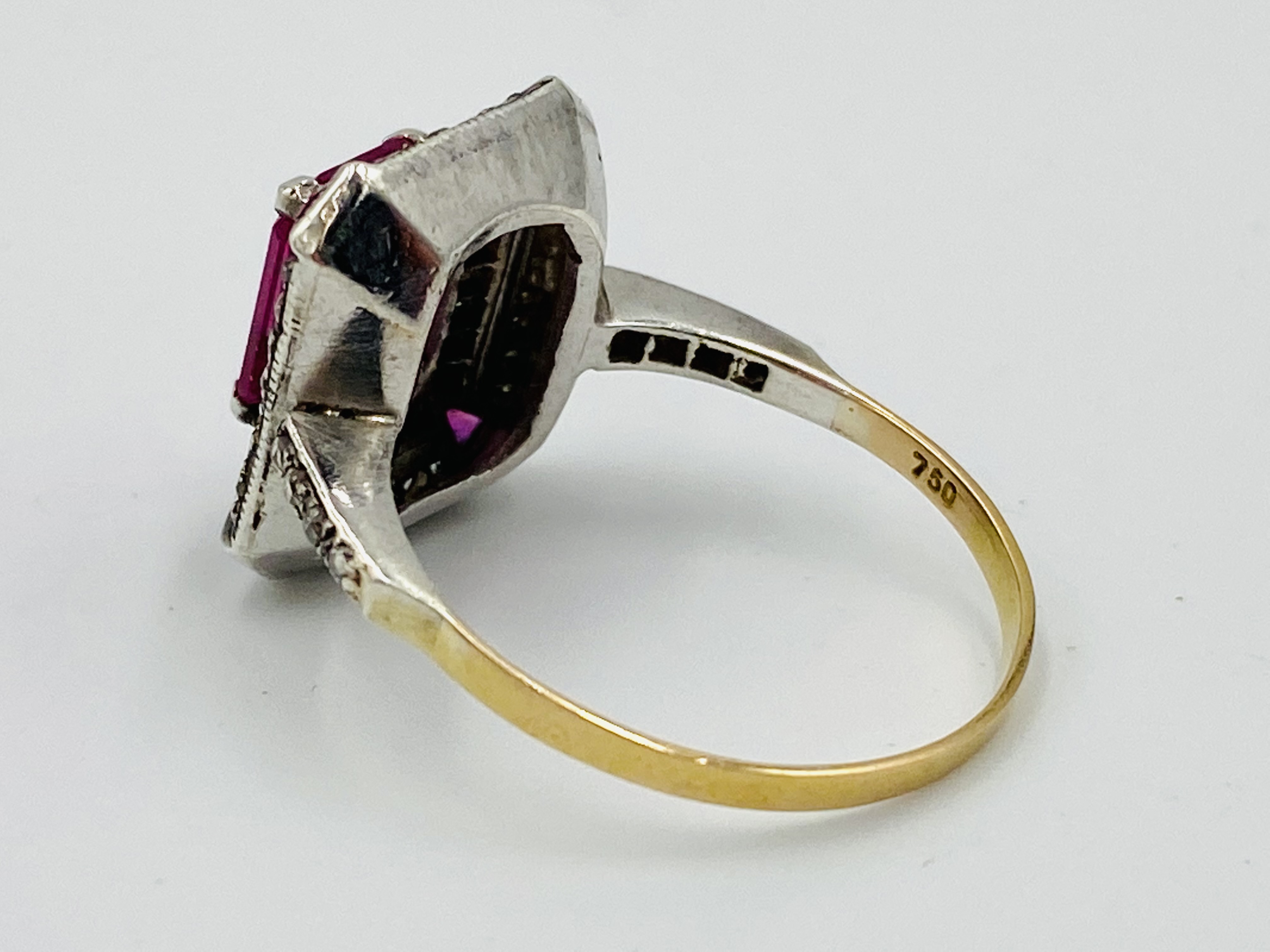 18ct gold, pink tourmaline and diamond ring - Image 4 of 6