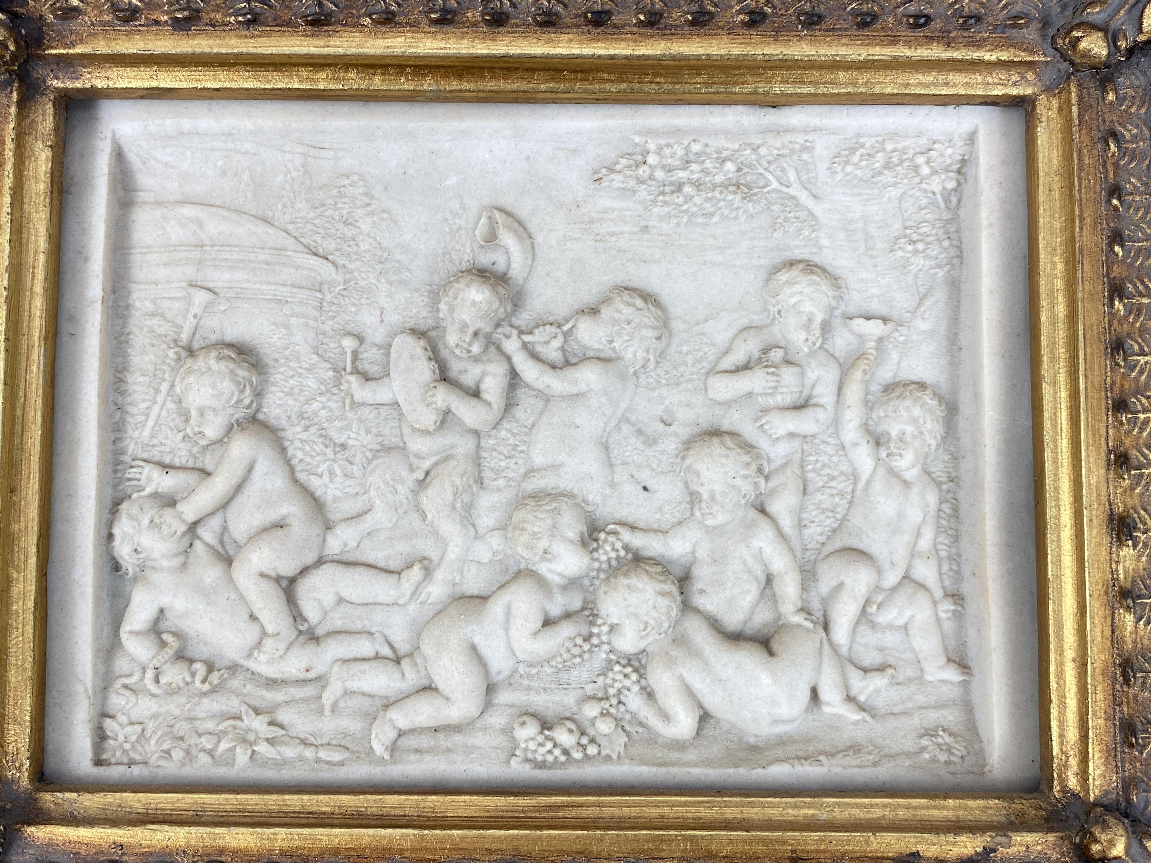 Gilt framed marble plaque - Image 2 of 3