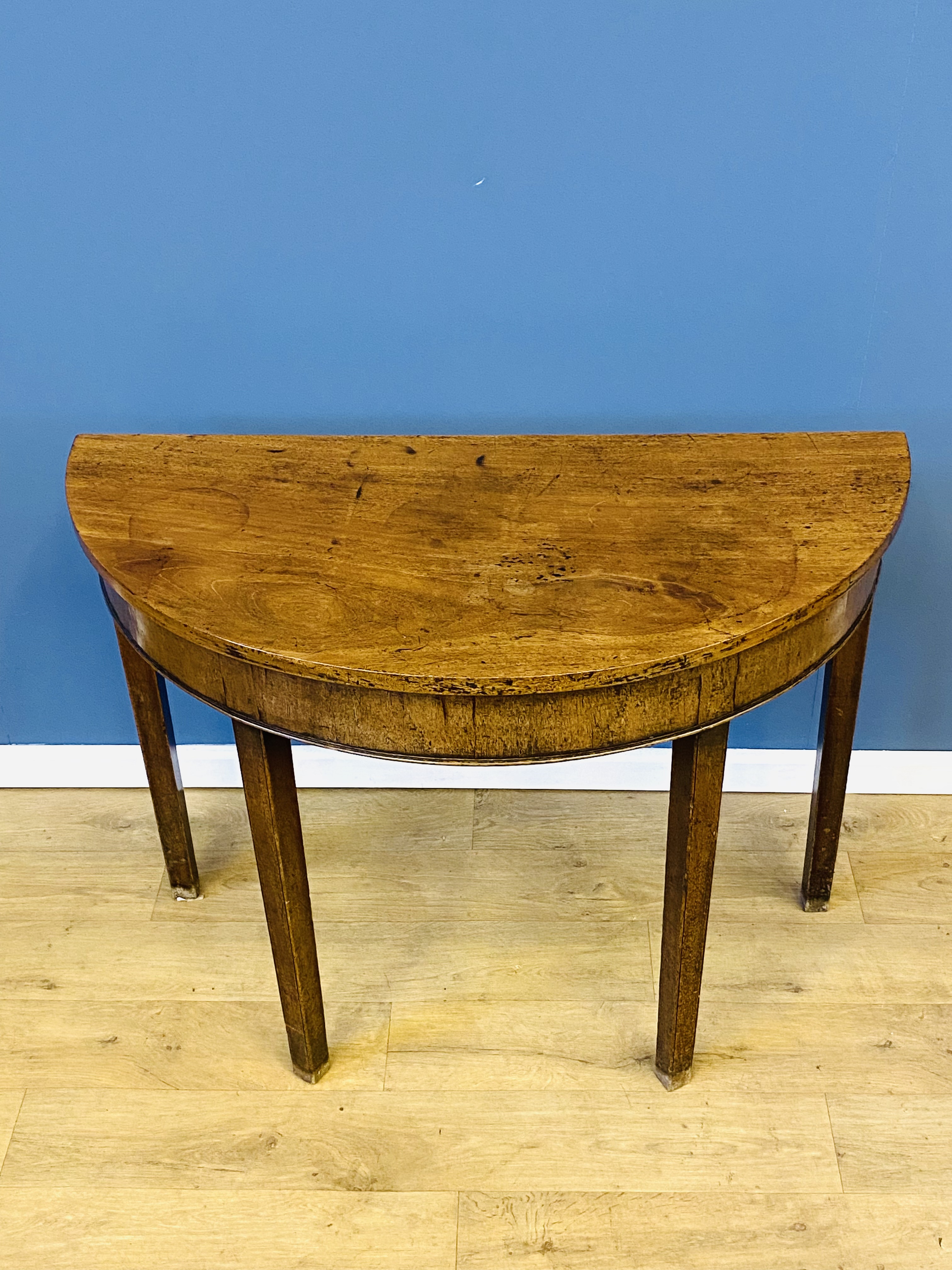 Mahogany demi-lune table - Image 4 of 4