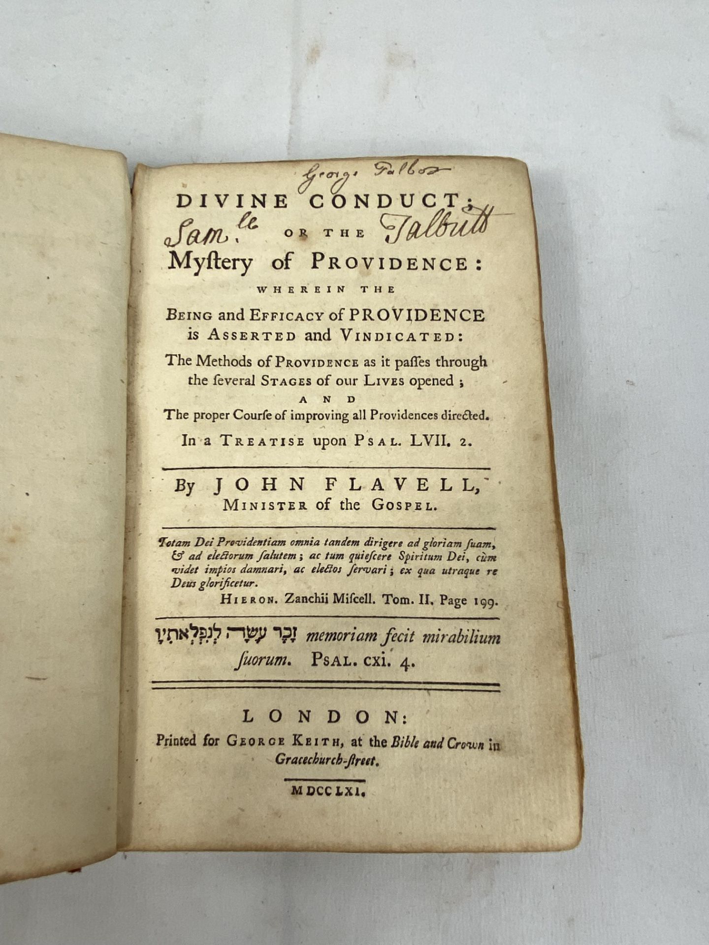 Leather bound Devine Conduct of the Mystery of Providence by John Flavell