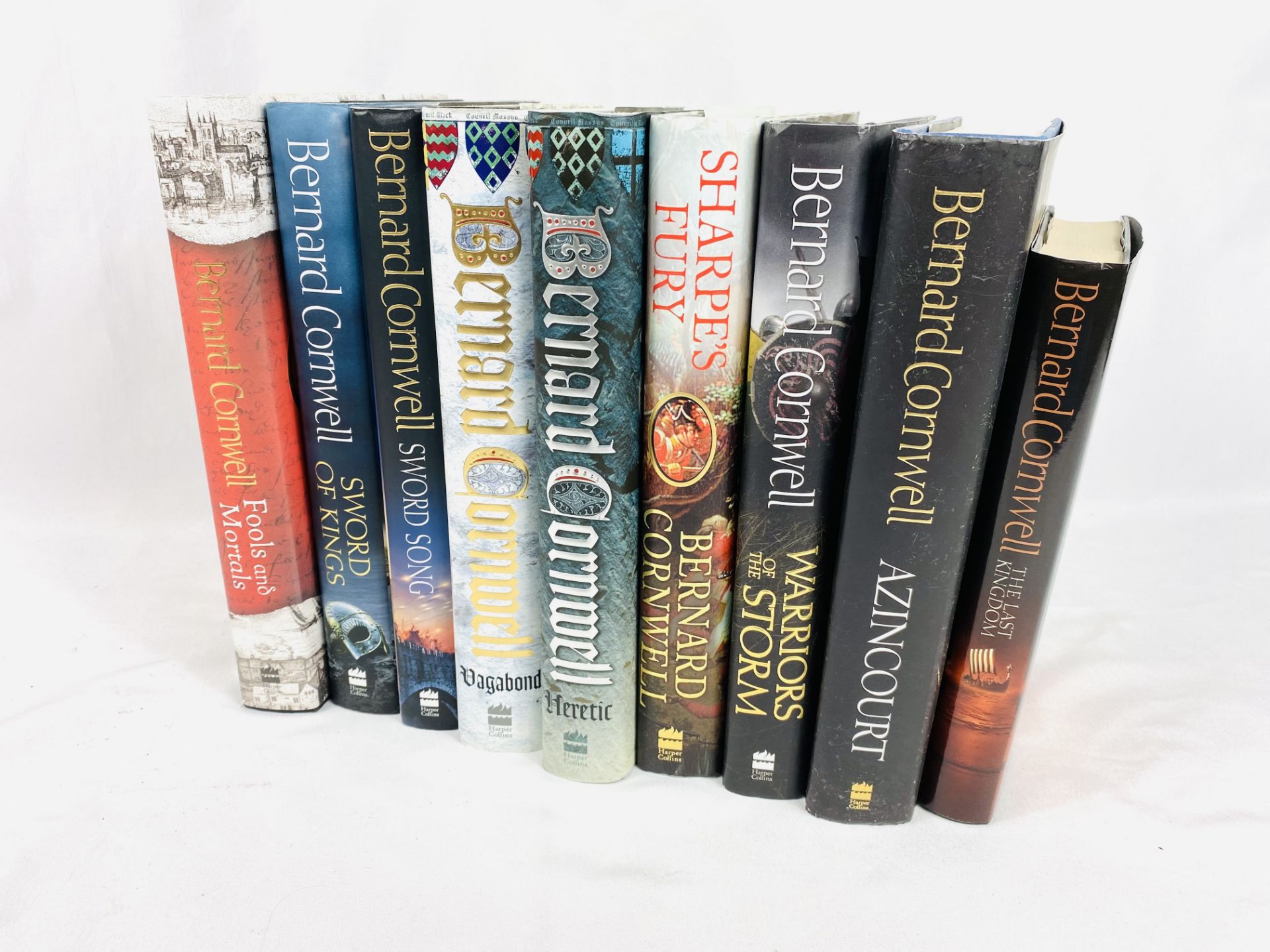 Nine Bernard Cornwell first edition hardback books