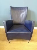 Montis blue leather armchair