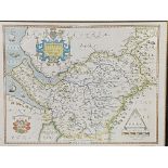 Five framed and glazed map prints