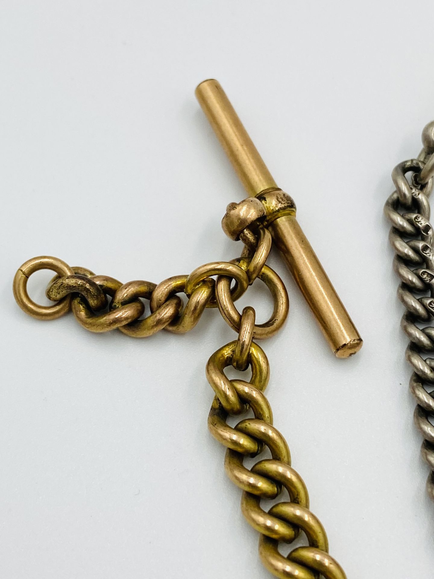 Hallmarked silver fob chain and other silver - Image 4 of 7