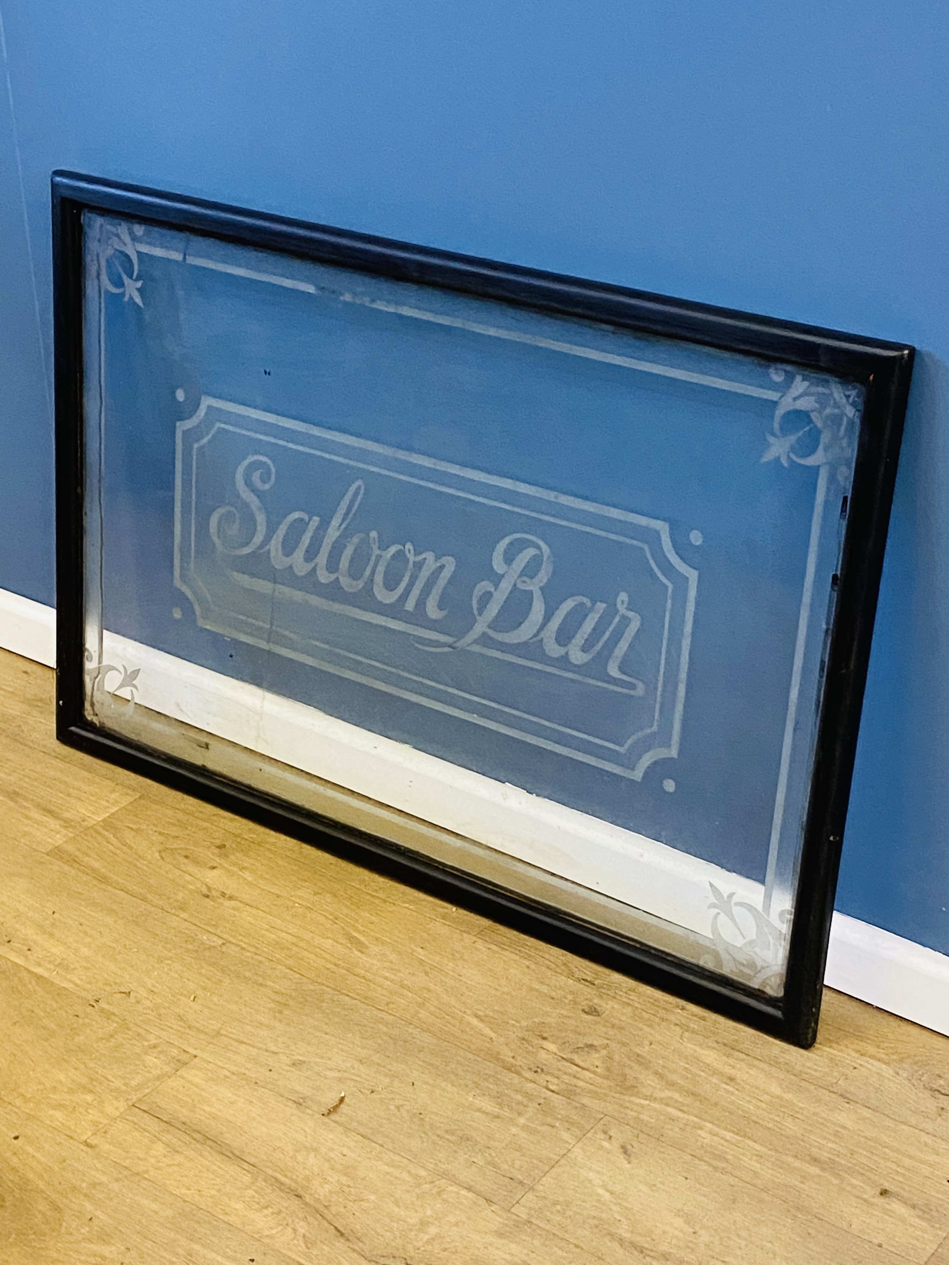 Framed etched glass saloon sign - Image 2 of 3