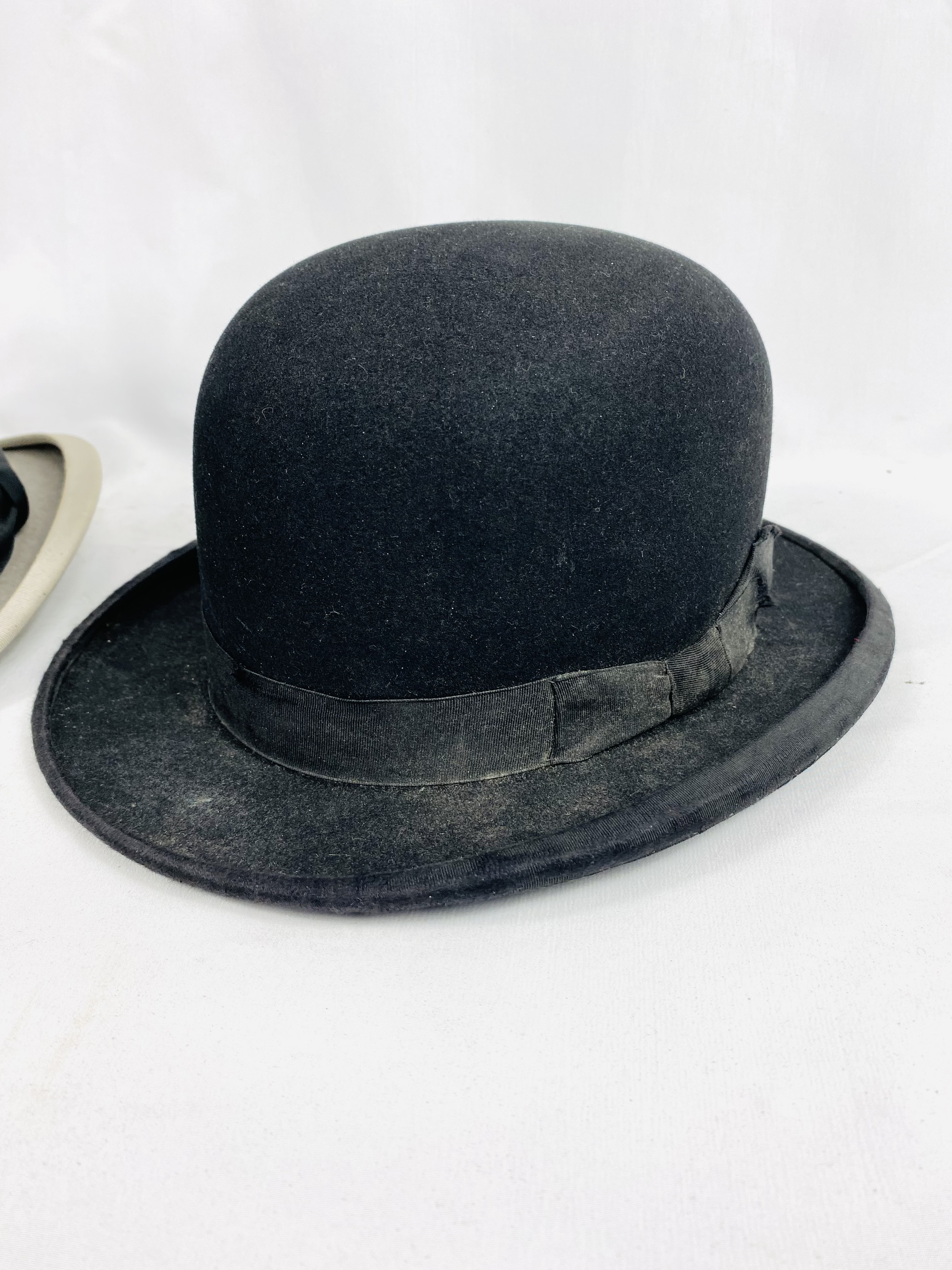 A Gieves Ltd bowler hat, internal dimensions; together with a Dunn & Co. grey felt top hat. - Image 2 of 4