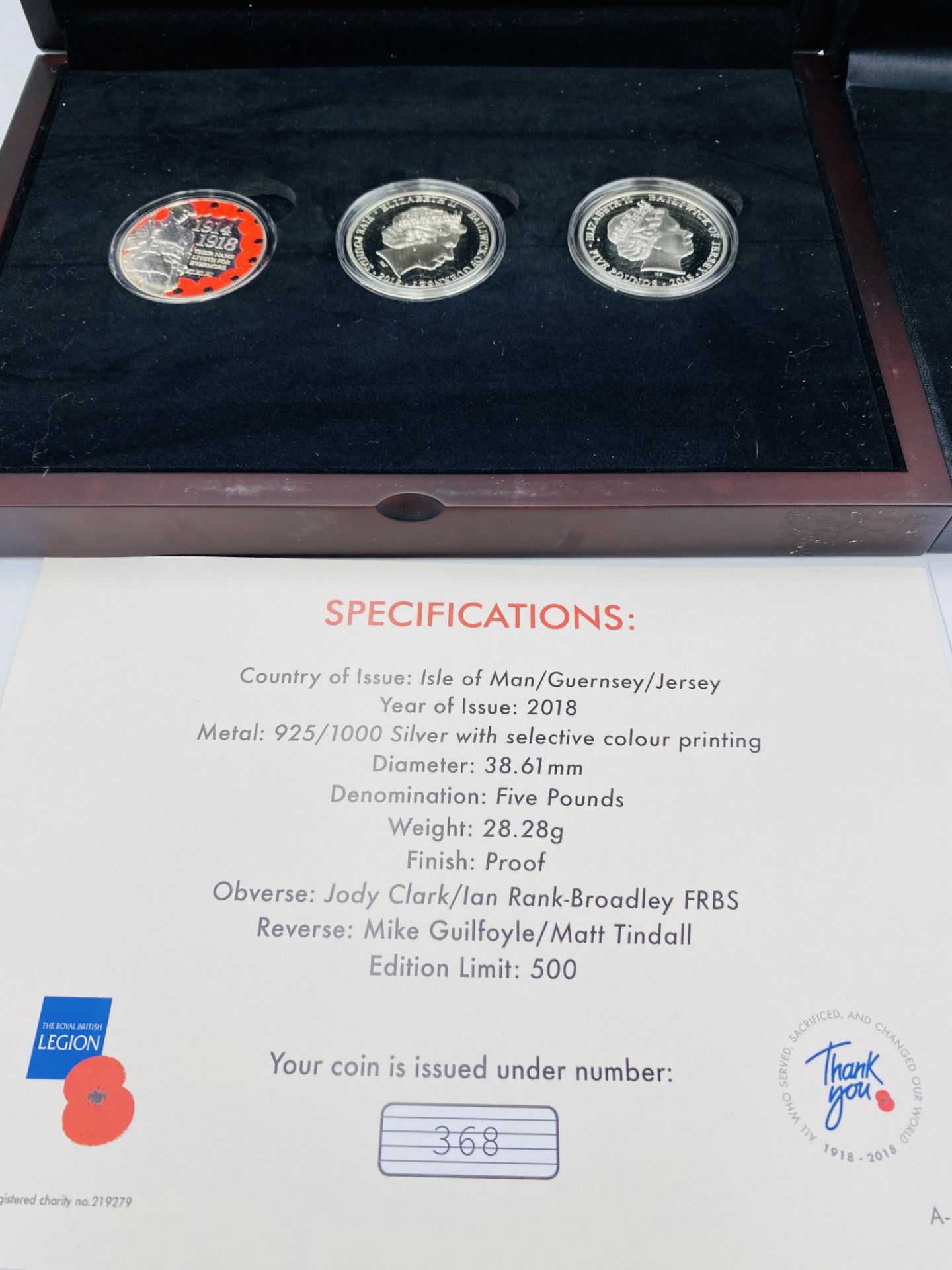 Two British Legion First World War centenary silver coin collections - Image 3 of 3