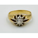 18ct gold ring set with an old cut diamond