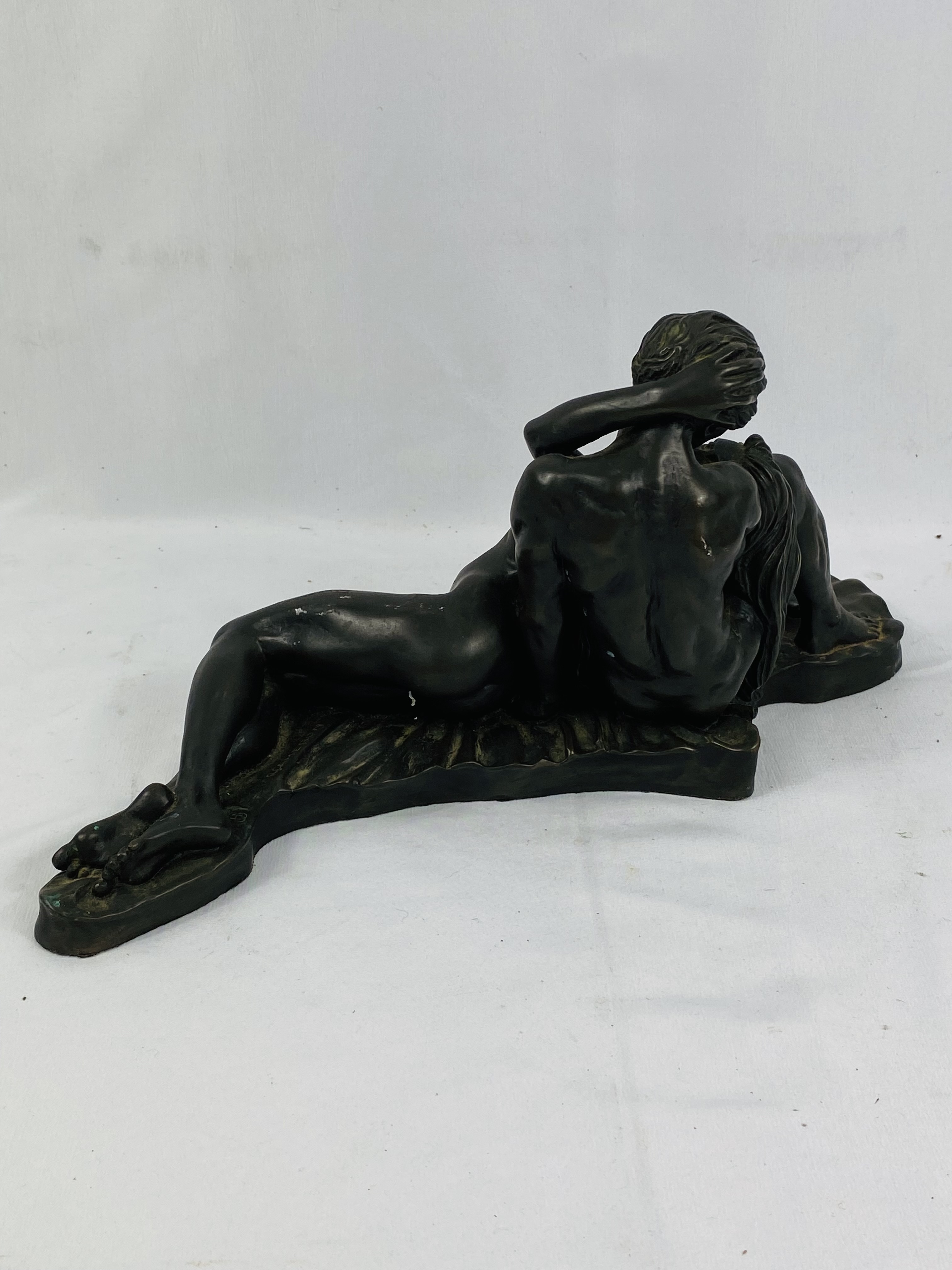 Resin bronzed sculpture of lovers embracing, signed R Cameron - Image 3 of 4