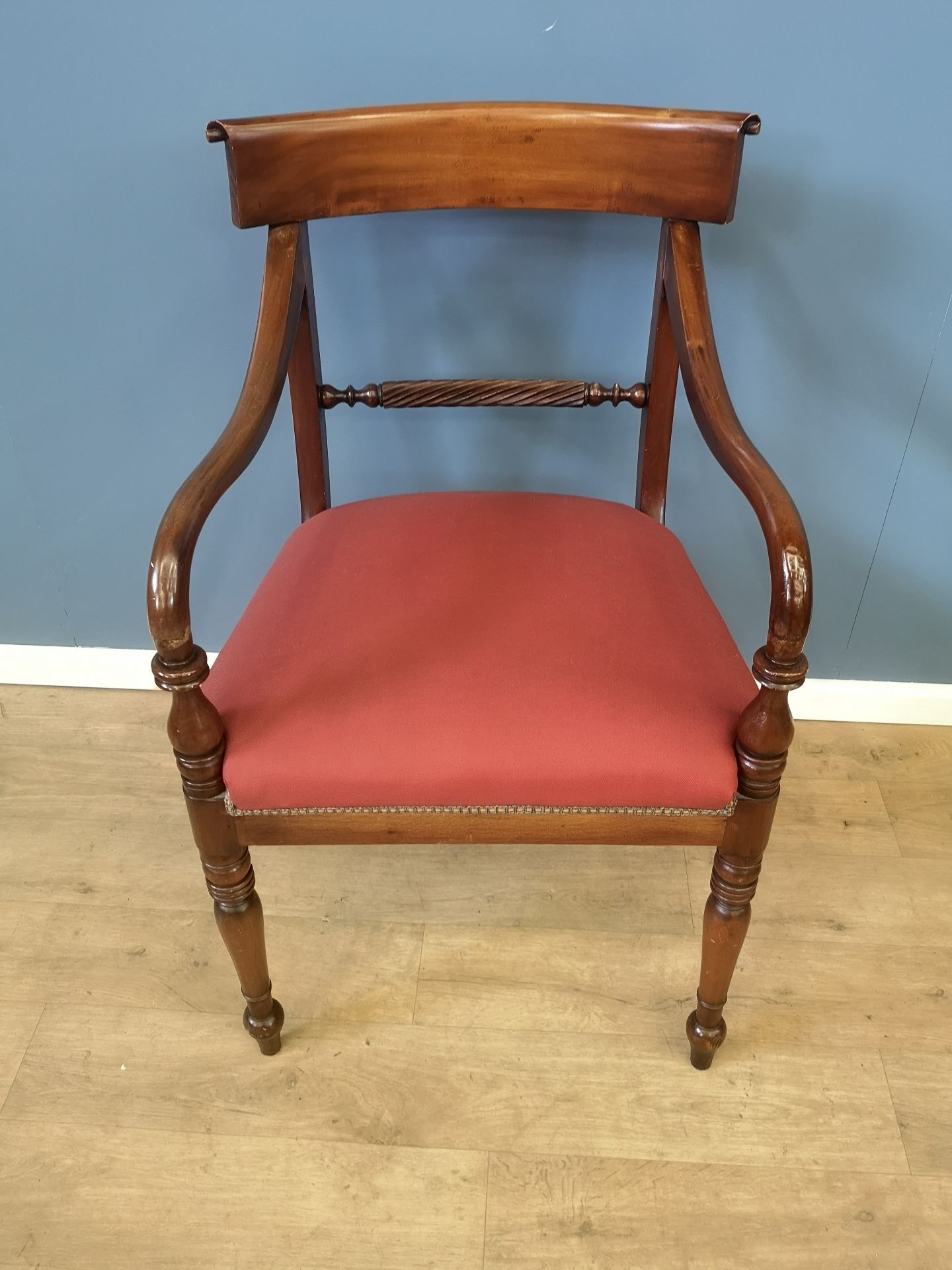 Contemporary mahogany open armchair - Image 4 of 4