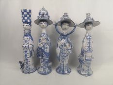 Four Danish pottery figures