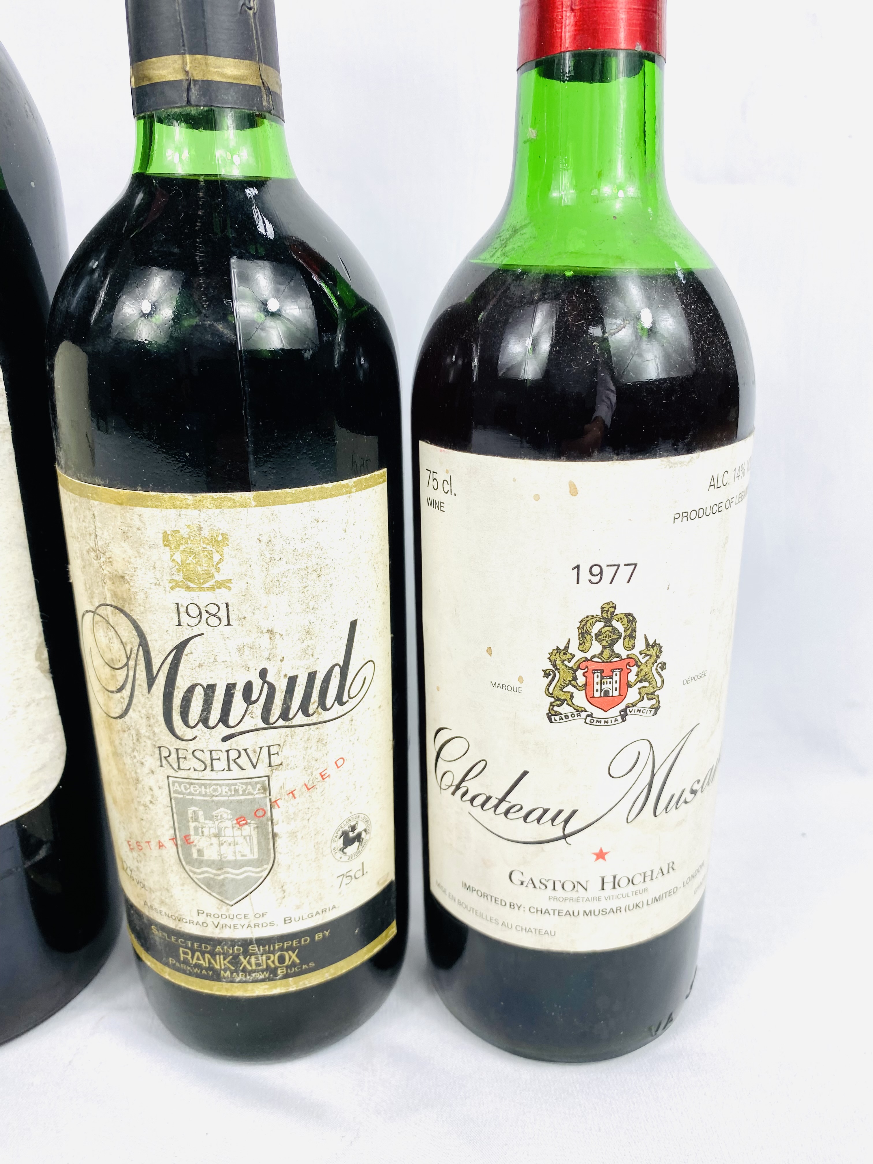 Magnum Beaulieu Vineyard Georges de Latour; Chateau Musar 1977 & 1978; Mavrud Reserve 1981 wines - Image 3 of 4