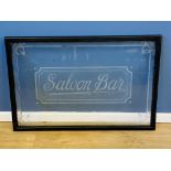 Framed etched glass saloon sign