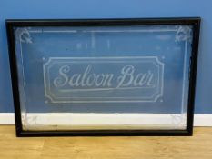 Framed etched glass saloon sign