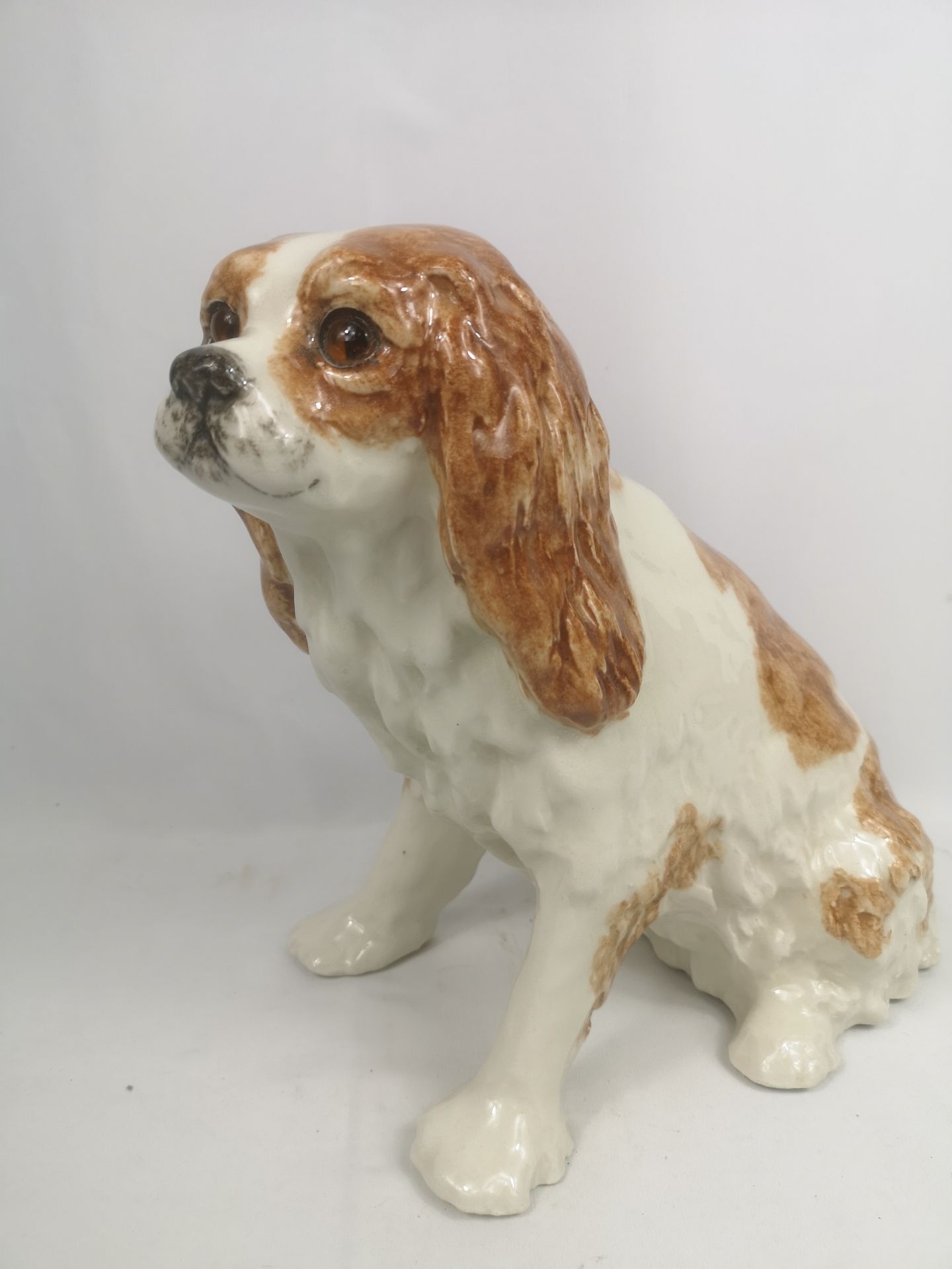 Winstanley pottery King Charles Spaniel; together with a Cinque Ports pottery fox. - Image 4 of 5