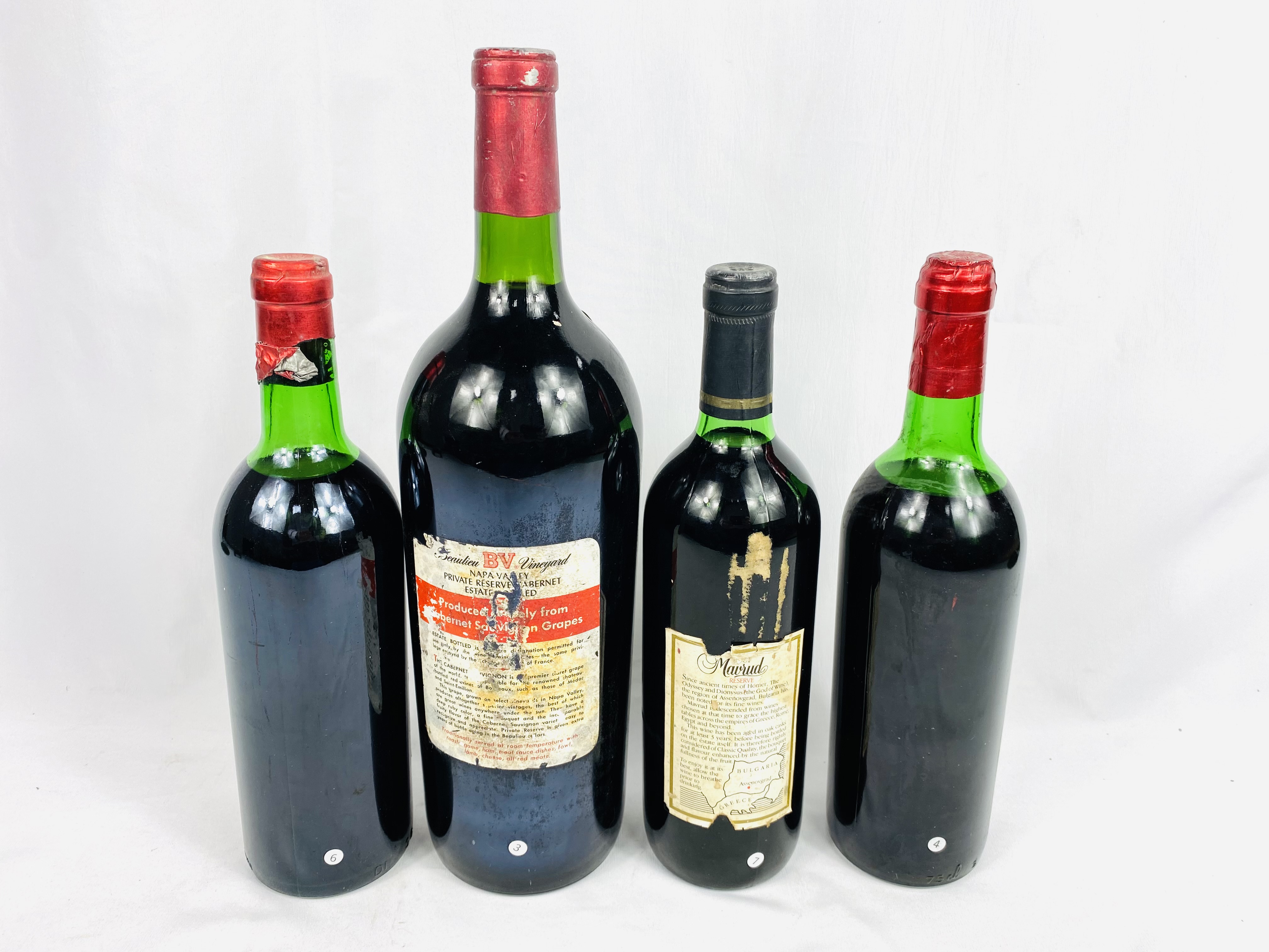 Magnum Beaulieu Vineyard Georges de Latour; Chateau Musar 1977 & 1978; Mavrud Reserve 1981 wines - Image 4 of 4