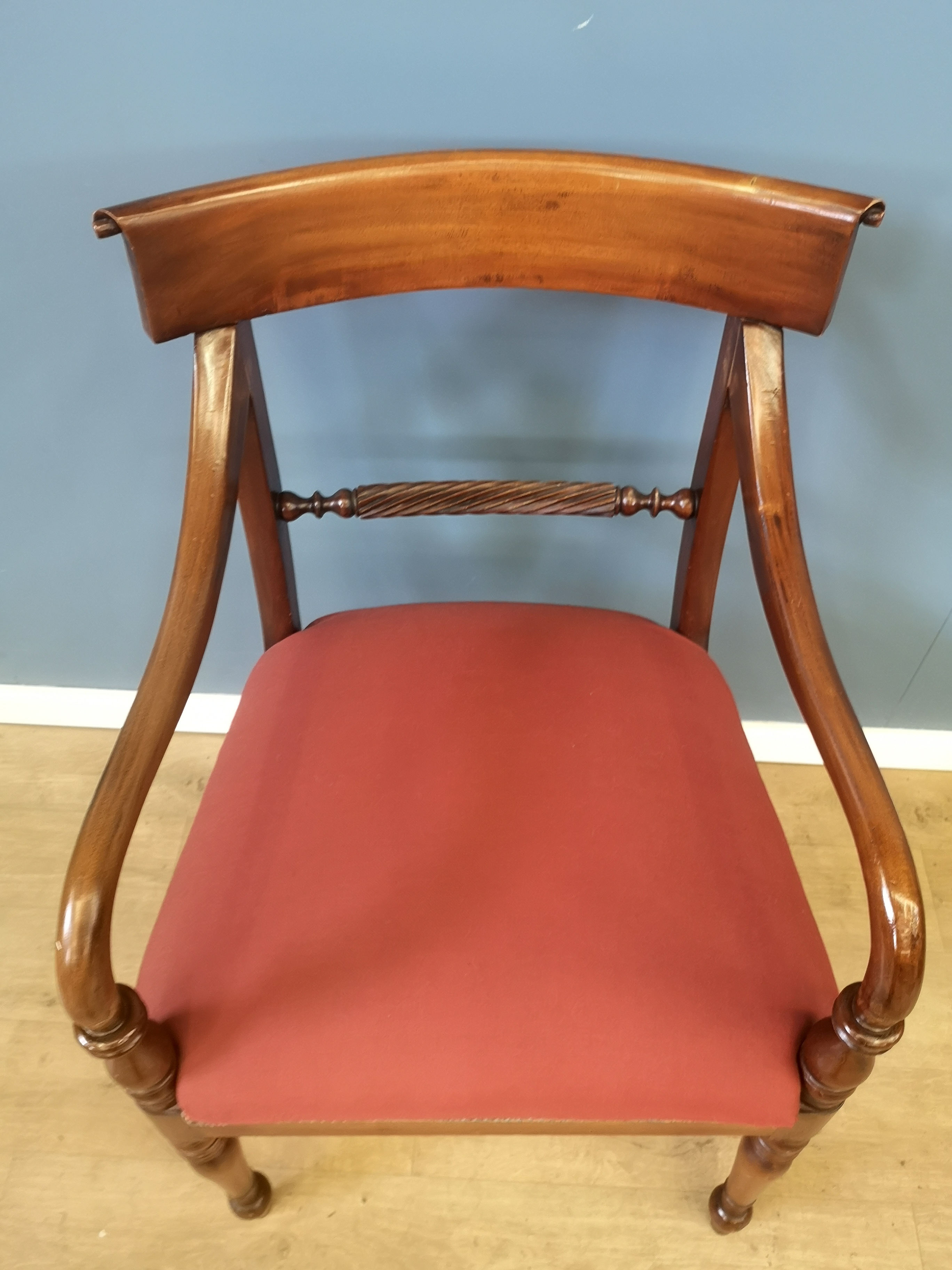 Contemporary mahogany open armchair - Image 3 of 4