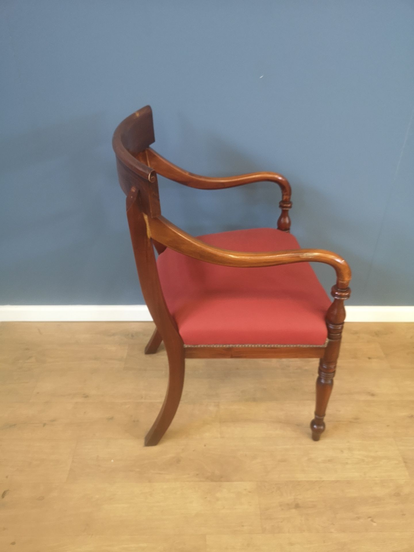 Contemporary mahogany open armchair - Image 2 of 4