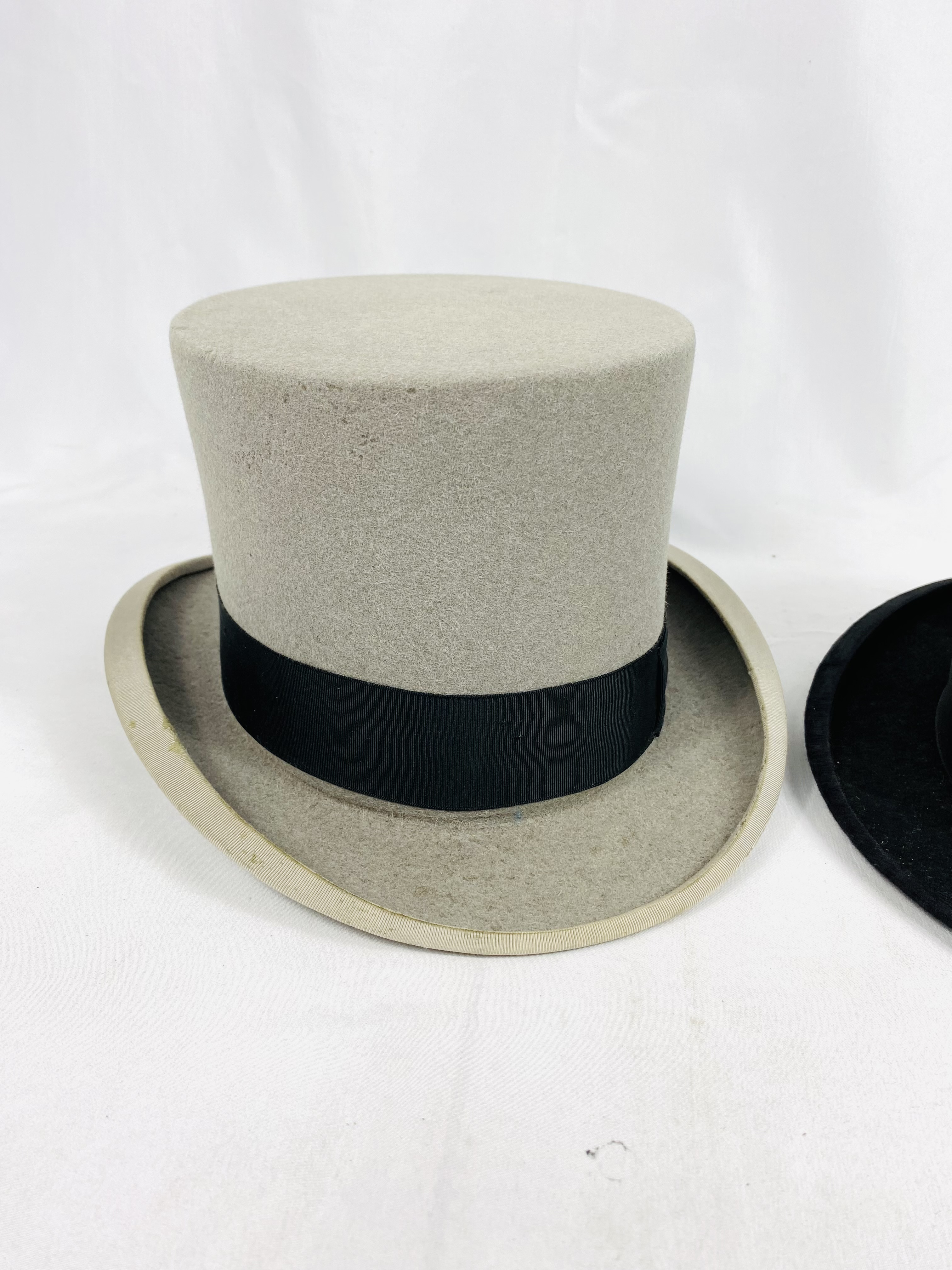 A Gieves Ltd bowler hat, internal dimensions; together with a Dunn & Co. grey felt top hat. - Image 3 of 4