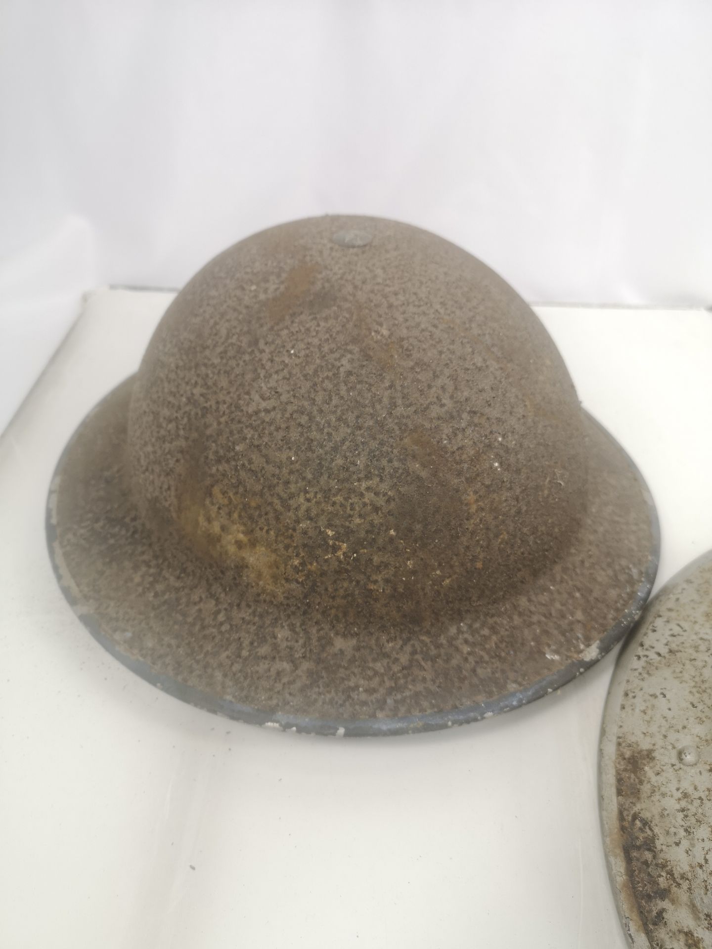 Three WWII steel military helmets. - Image 2 of 7