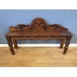 Carved oak bench seat