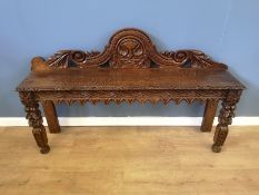 Carved oak bench seat