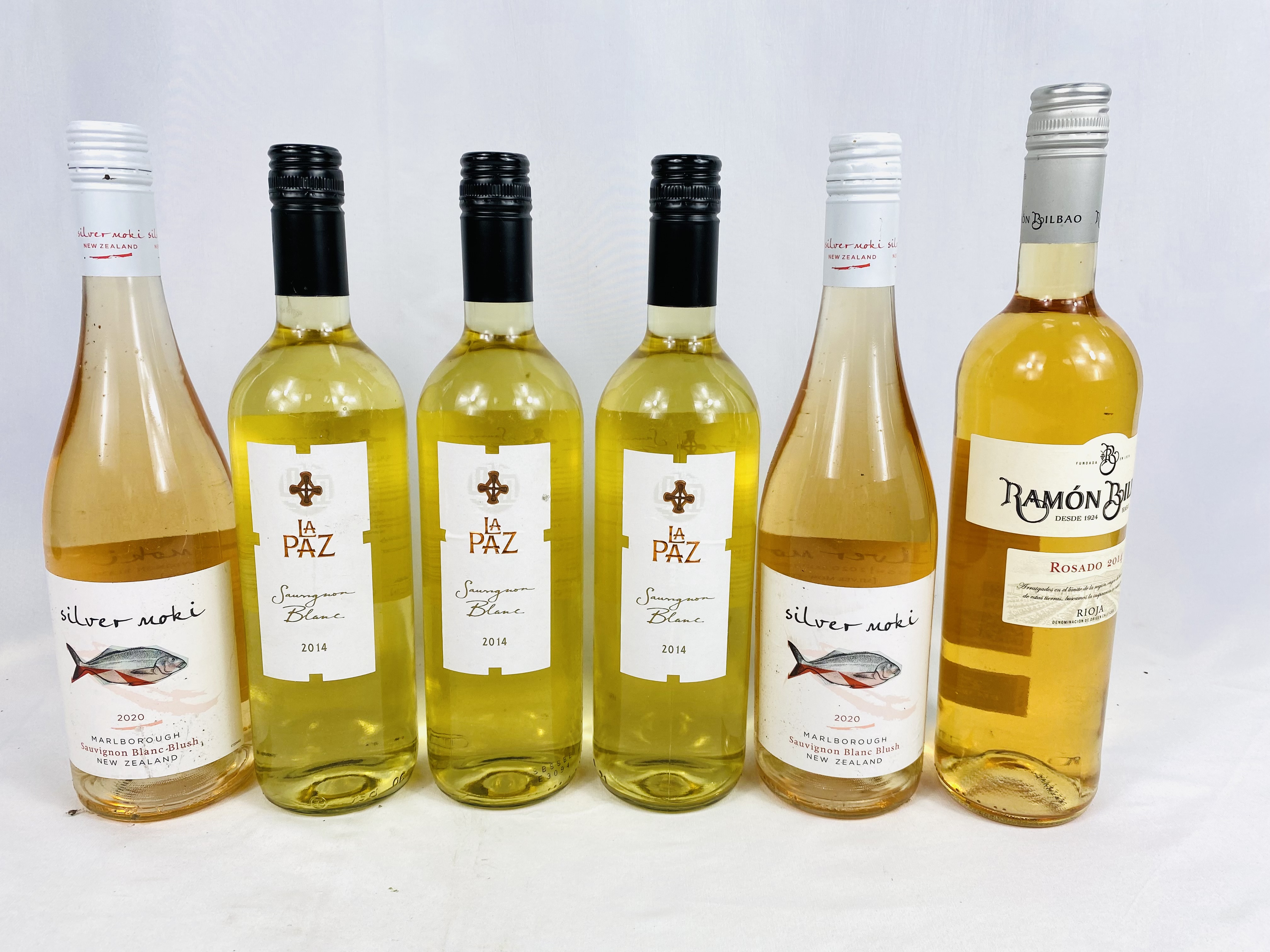 Six mixed bottles of wine