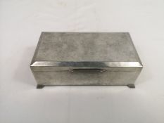 Tudric pewter cigarette box marked to base Liberty and Co