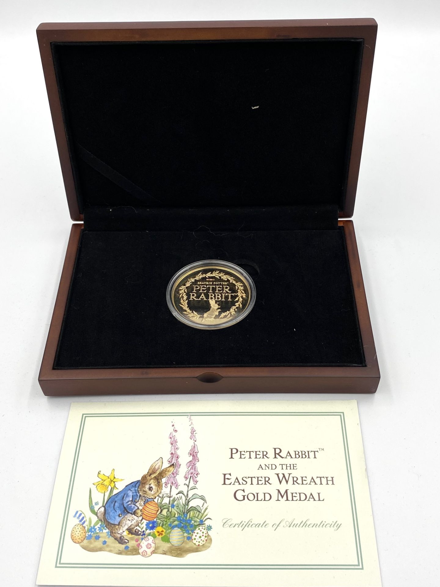 Mint Editions Limited Edition 9/30 "Peter Rabbit and the Easter Wreath" Gold Medal