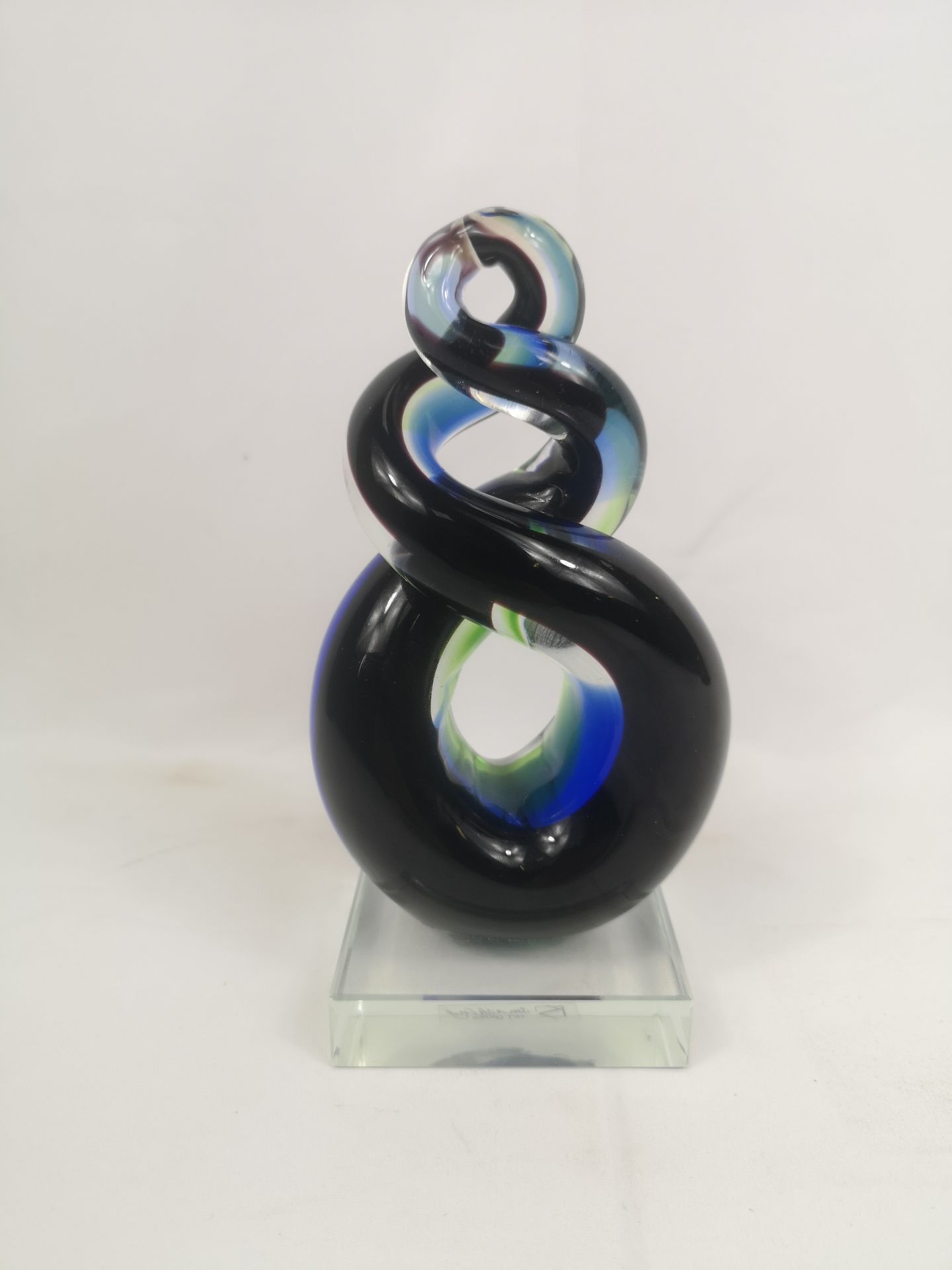 LSA glass bowl together with an art glass sculpture