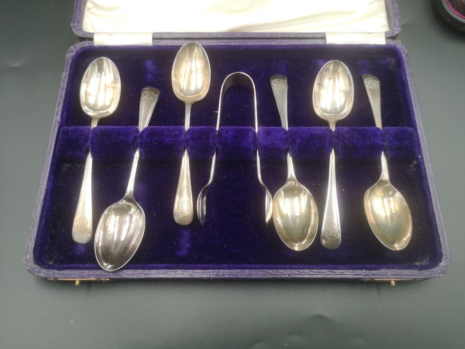 Boxed set of six silver tea spoons together with a boxed set of silver forks - Image 3 of 4