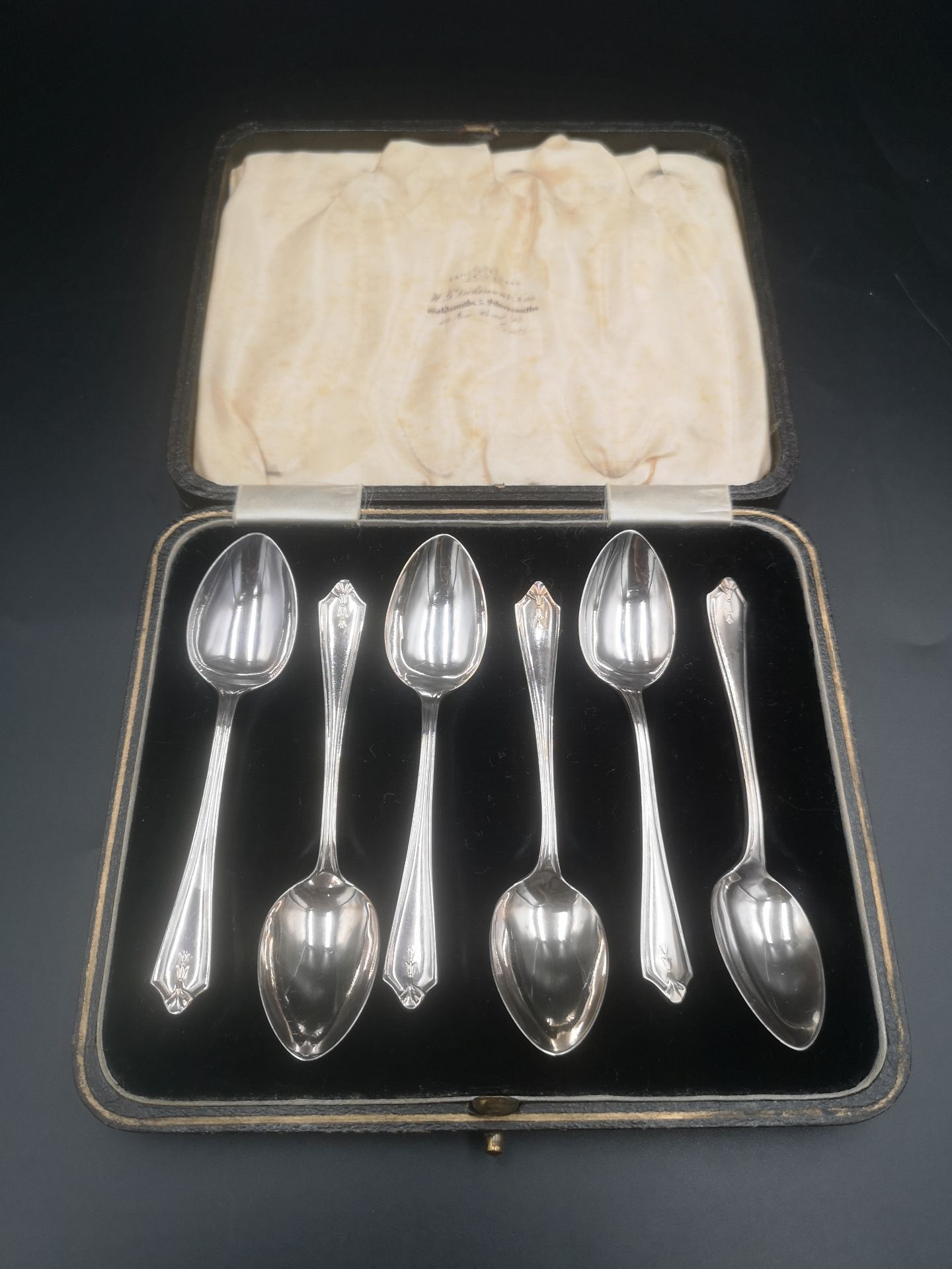 Boxed set of silver tea spoons together with two silver forks and other items of silver - Image 5 of 5