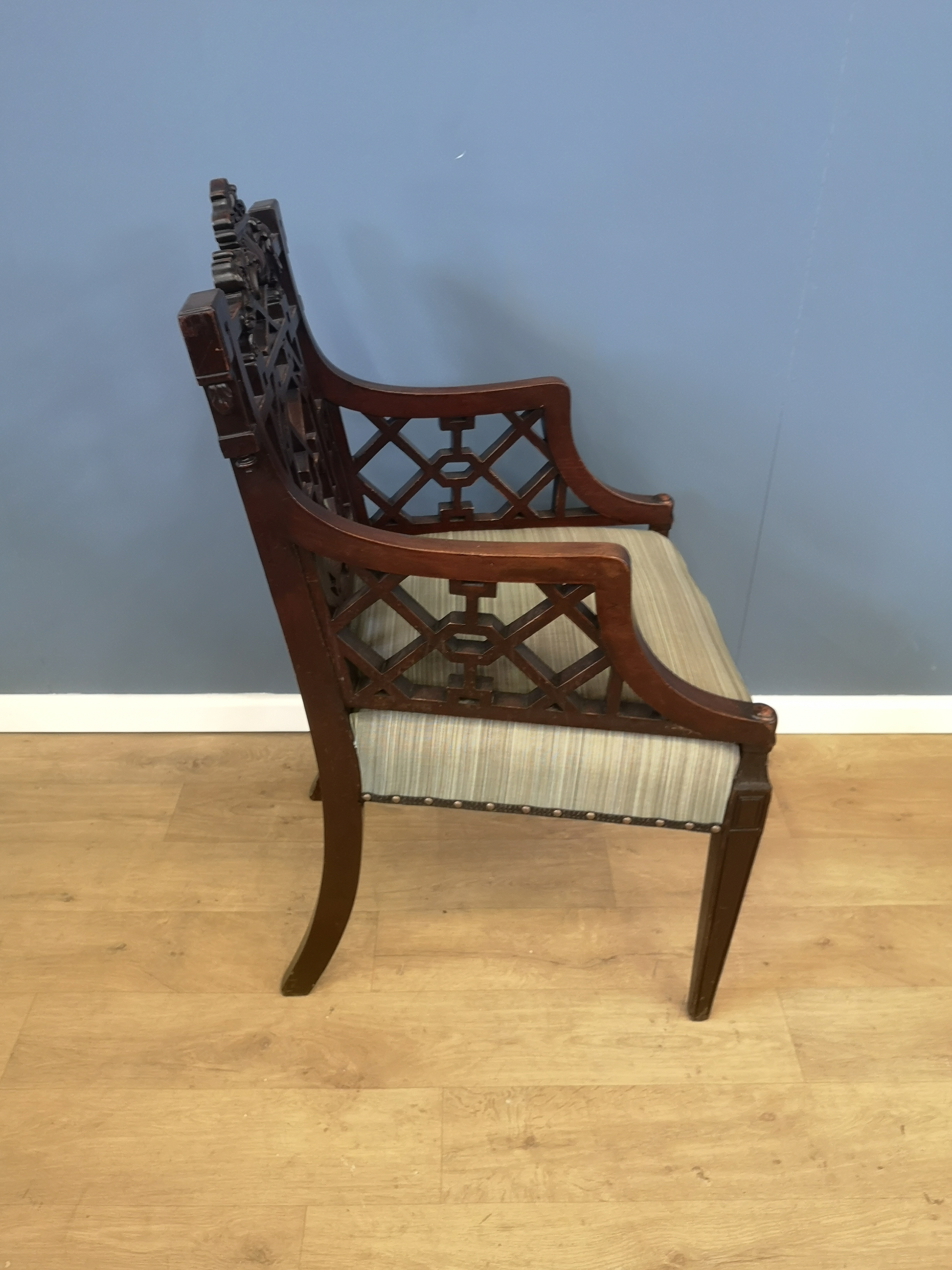 Oriental style open armchair - Image 5 of 5