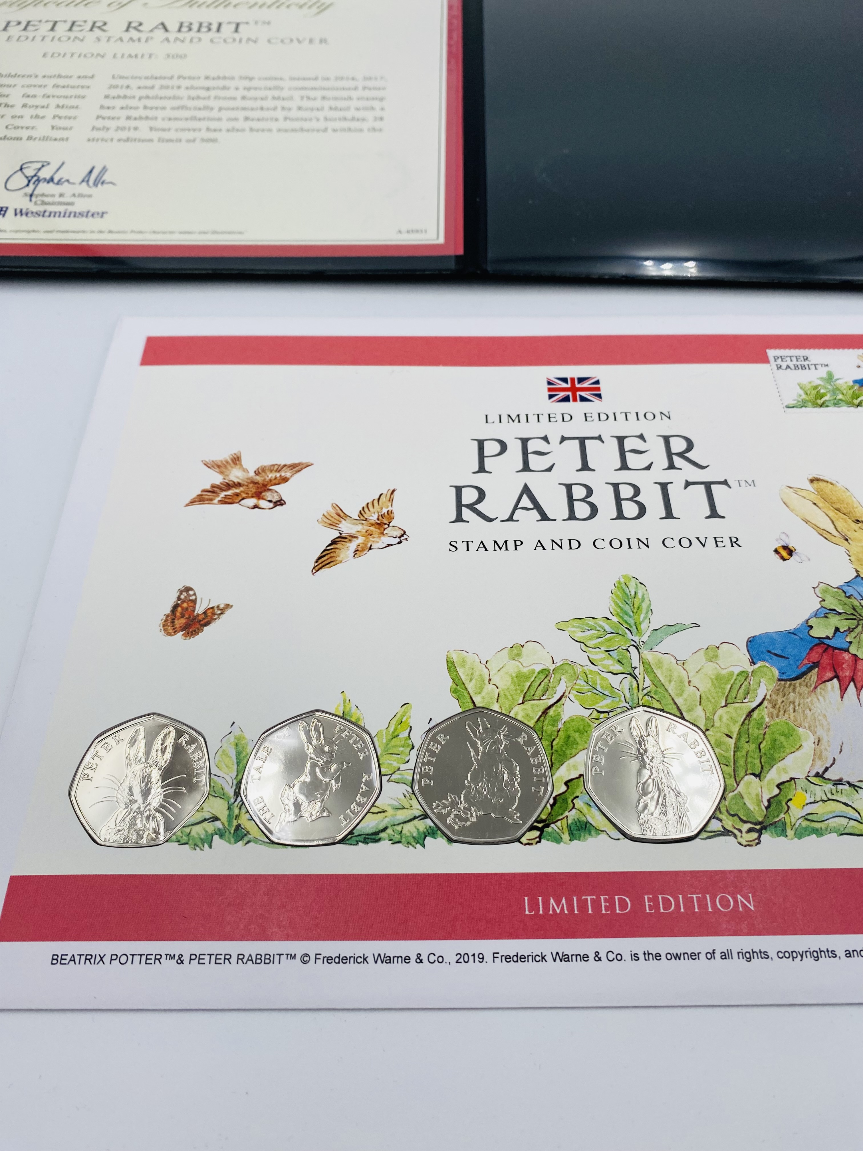 Westminster Collection limited edition 338/500 Peter Rabbit Stamp and Coin Cover - Image 2 of 4