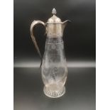 Victorian cut glass and silver claret jug