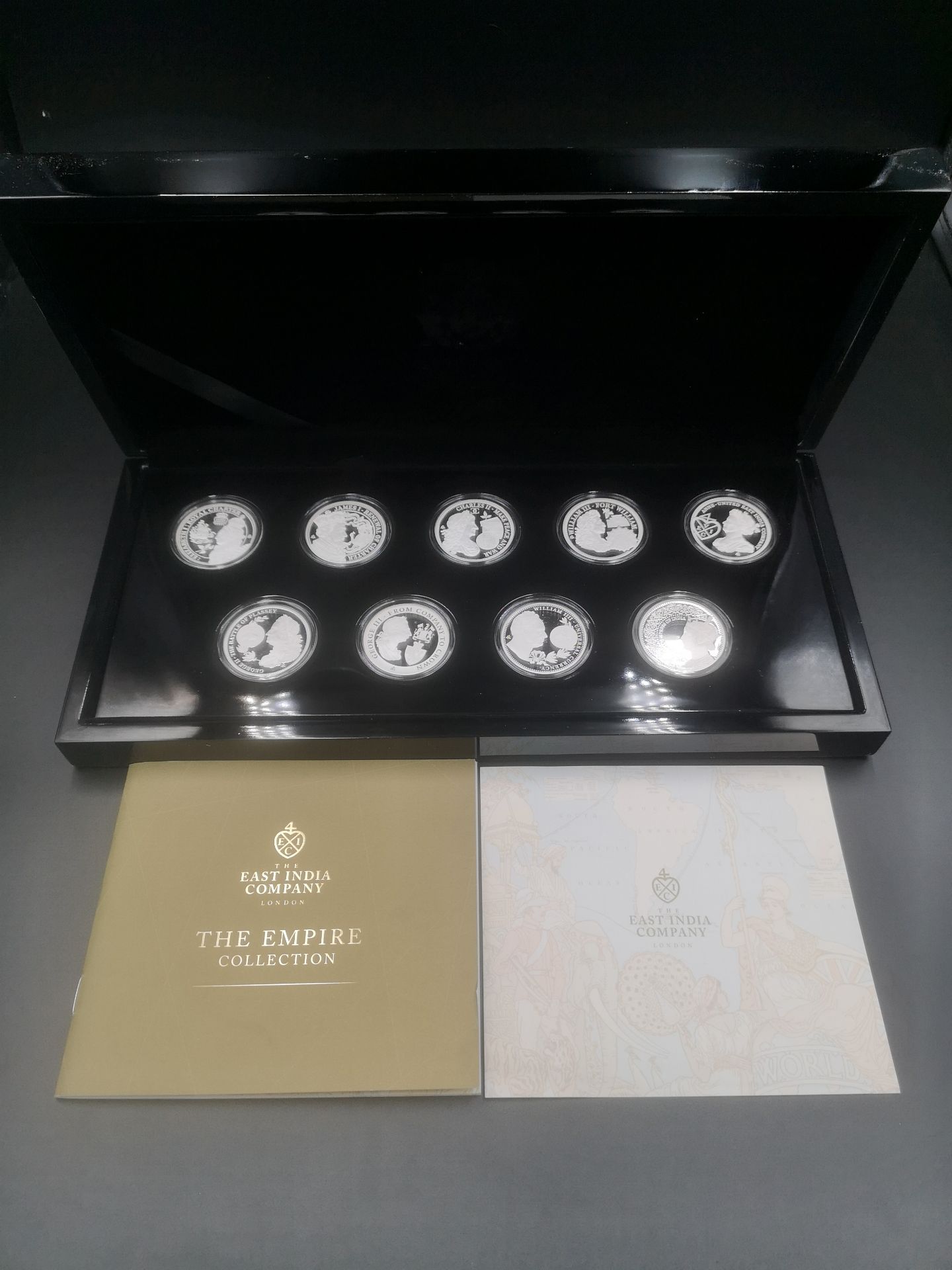 The East India Company Empire Collection of nine limited edition silver proof coins
