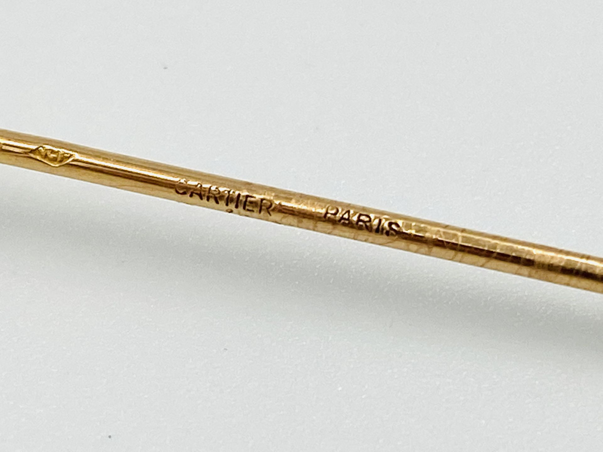 Cartier Paris, gold, onyx and diamond stick pin - Image 3 of 3