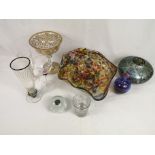 Quantity of glassware to include a Caithness paperweight