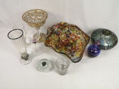 Quantity of glassware to include a Caithness paperweight