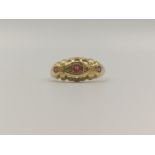 Victorian 18ct gold, ruby and diamond ring