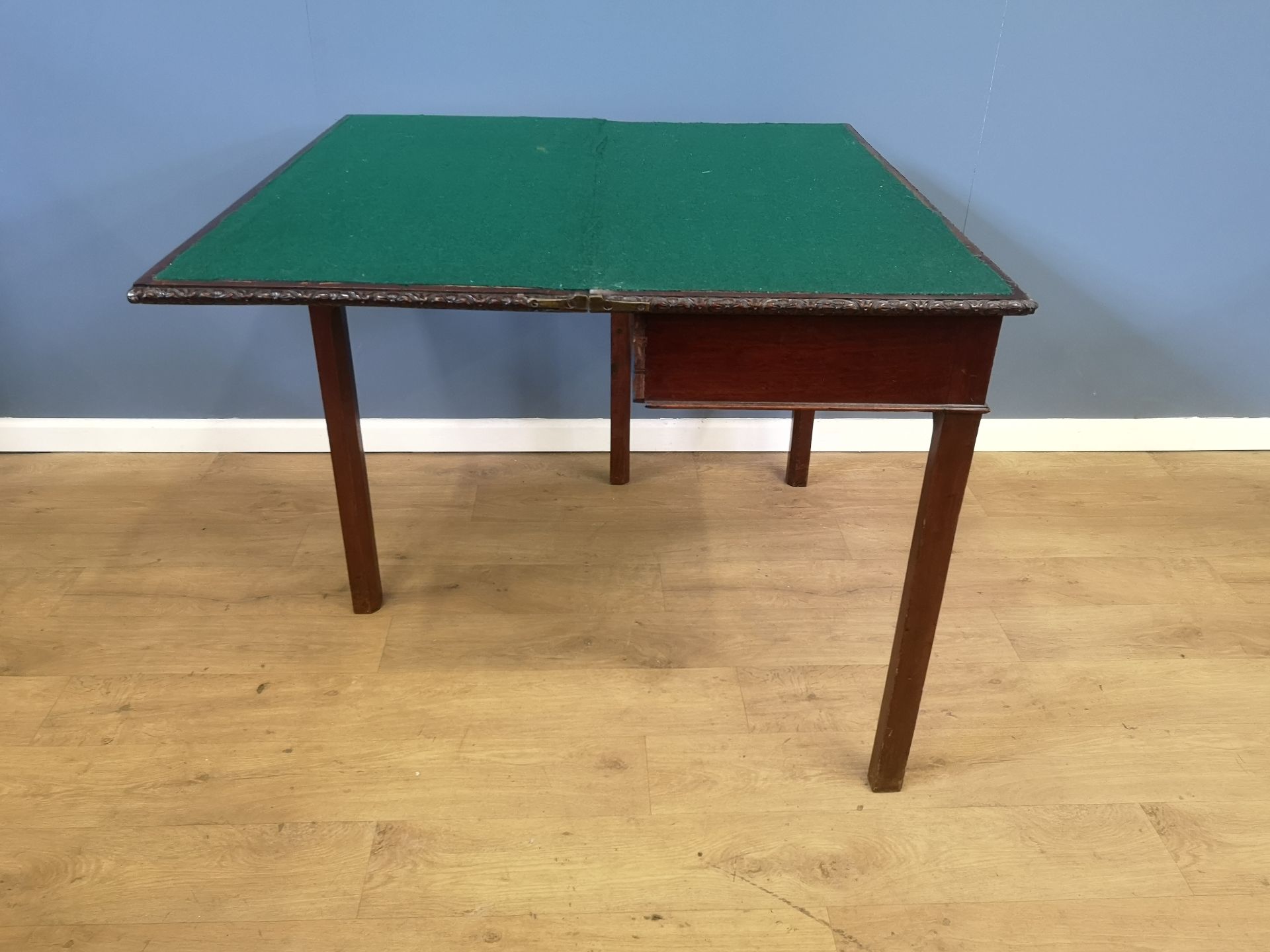 Victorian mahogany fold top card table - Image 3 of 5